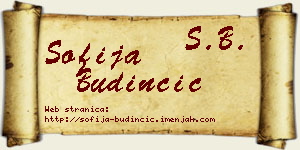 Sofija Budinčić vizit kartica